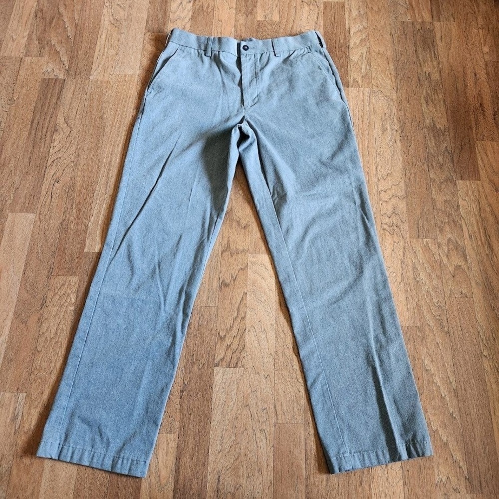 Croft & Barrow Mens Straight Fit Chino Pants Heather Grey 34x34 Cotton Blend 377